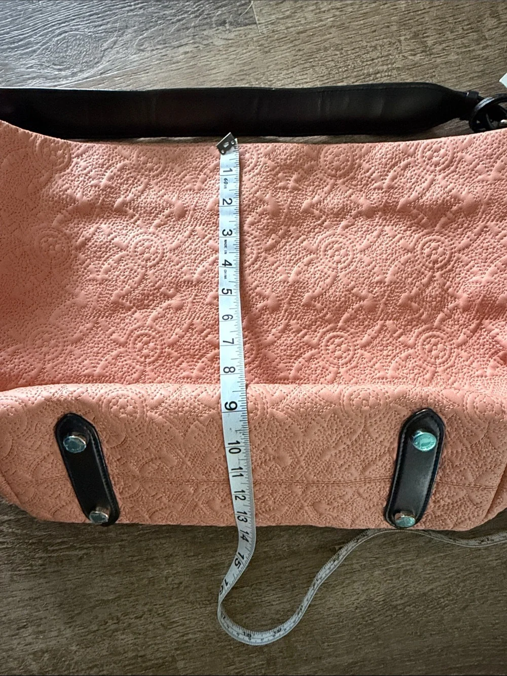 Louis Vuitton Coral Quilted Shoulder Bag with Black Trim